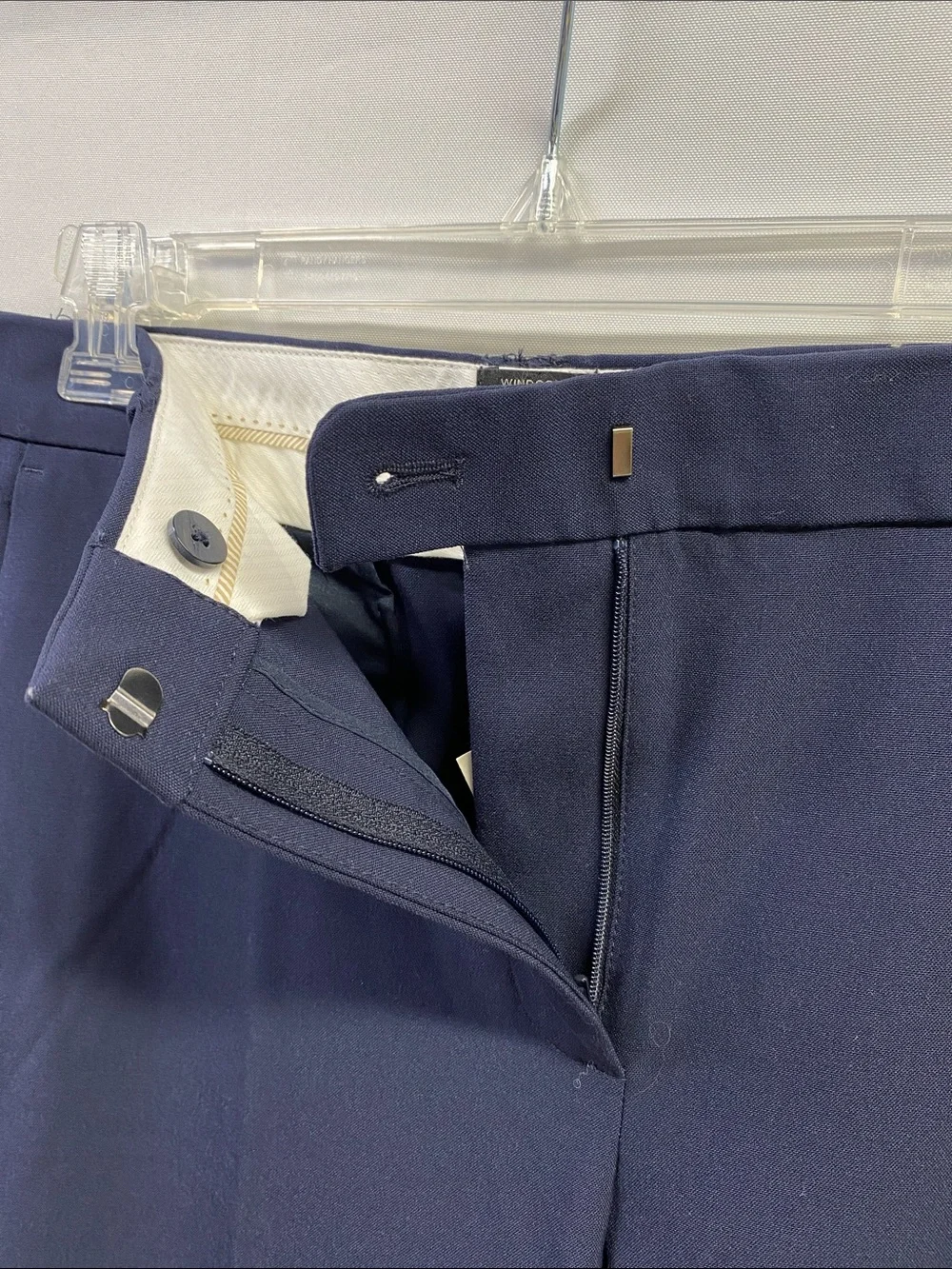 Talbots Windsor Women's Navy Straight-Leg Trousers Size 14 NWT